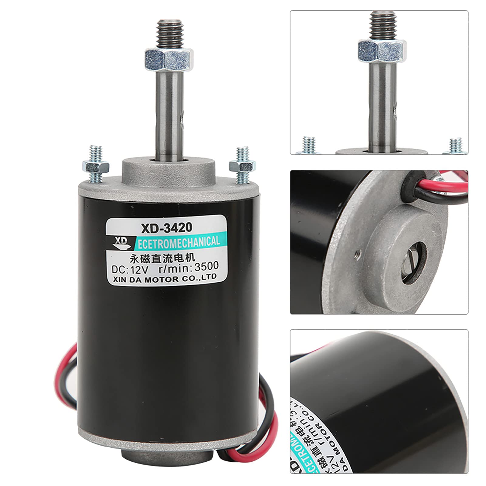 Motore a magnete permanente DC 12V/24V, Mini motore elettrico motore a corrente continua reversibile motore elettrico, per generatore fai te CW CCW 3500/7000 RPM(12V 3500 giri)