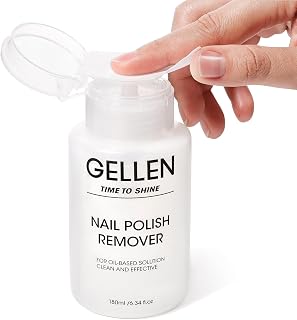 Gellen Non-Acetone Nail Polish Remover Pump - Quick 15s Removal for Regular Polishes, Gentle No Residue, 6.09oz