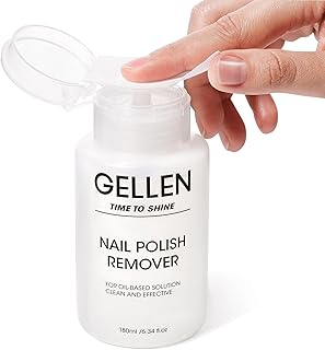 Gellen Nail Polish Remover, Non Acetone Nail Polish Remover for Quick Dry Nail Polishes, Gentle Polish Remover Pump, Ultra-Powerful Clear Fingernail Polish Remover, 6.09 Fl Oz