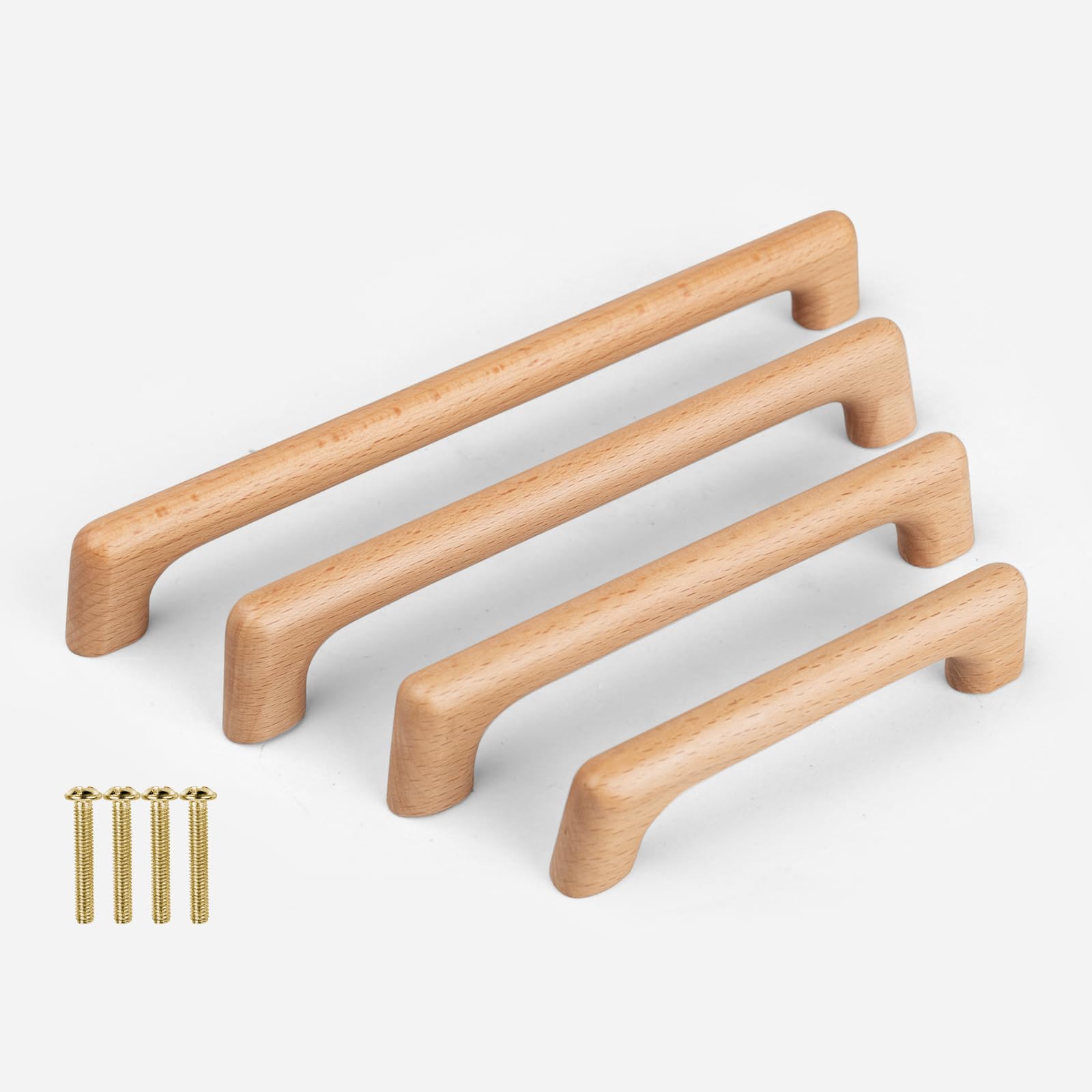 KOVNISE 2PCS Furniture Handles Flat Bridge Shaped Bridge Wooden Handles Modern Style Handle with Nails Suitable for Cabinets Drawers Cabinets Kitchen Bedroom Shoe Cabinets (192MM)