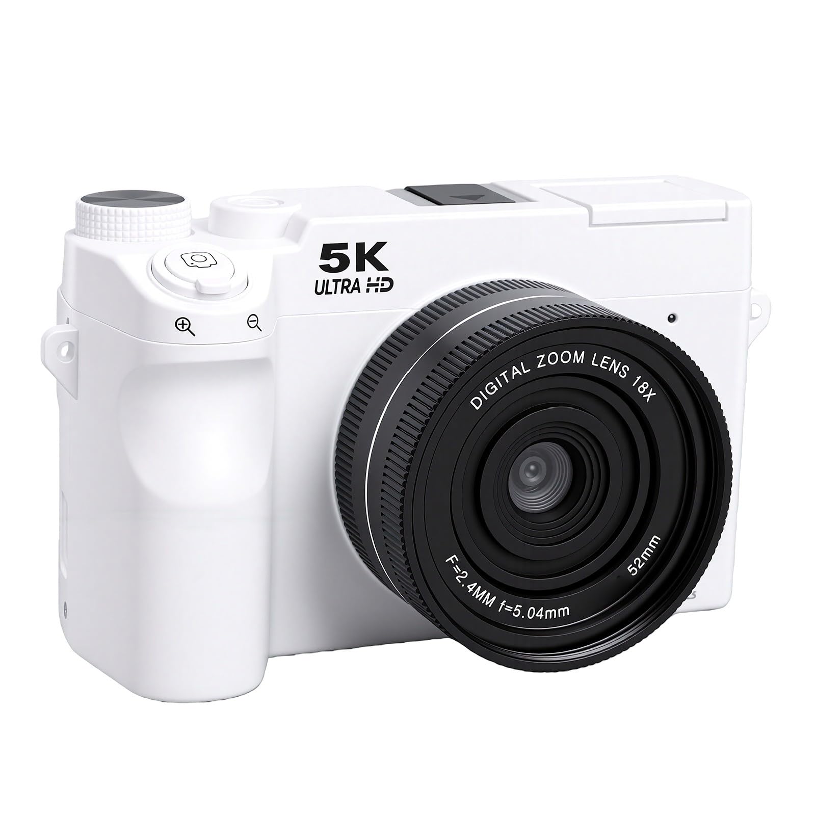Annadue Fotocamera Digitale 5K per Fotografia, Fotocamera per Vlogging Selfie con Doppio Obiettivo Zoom Digitale 75MP 18x con Schermo da 3 Pollici per Adolescenti Adulti Principia (Black)