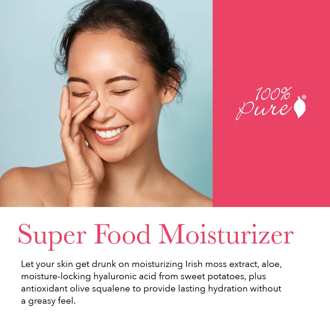 100% PURE Watermelon Cucumber Water Locking Moisturizer Natural Facial Hydration Boost with Hyaluronic Acid Replenishing Anti Aging Face Cream & Quenching Dry Skin Care Vegan - 1.4 fl oz - Image 4