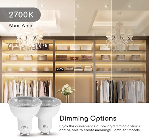 Miniatura 6 de Euri Lighting EP16-7W5020eG-2 LED regulable PAR16, base GU10, 7 W (50 W iguales) 500 lm, blanco cálido (2700 K), 80CRI, ángulo de 40, clasificación