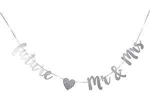 Silver Glitter Future Mr & Mrs Banner, 2.5m Garland