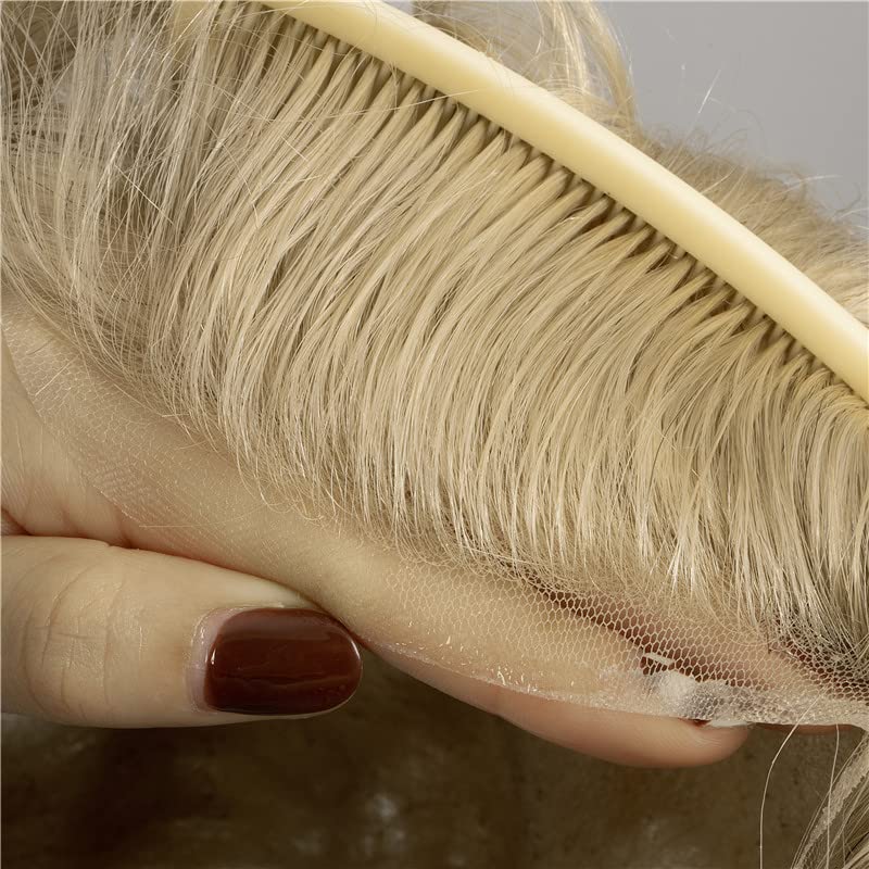 Miniatura 4 de LLWear toupee - Peluca de cabello humano para hombre, 8 x 10 pulgadas, gorra de encaje francés completo, sistema de reemplazo de pelucas para