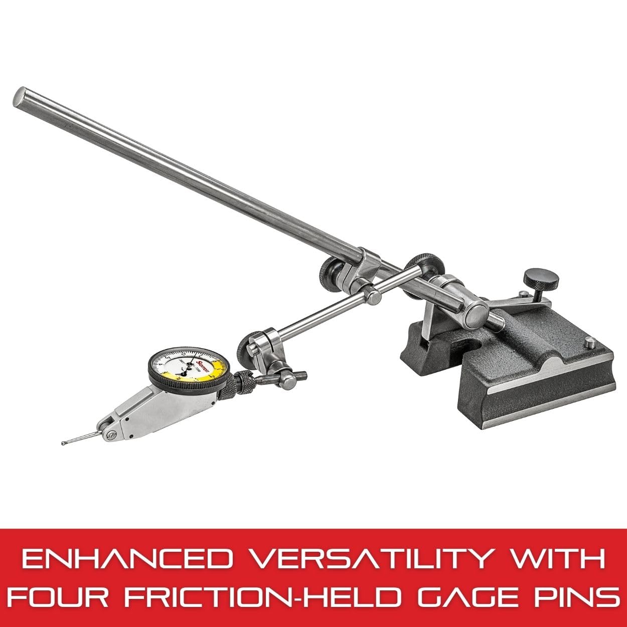 Starrett Full-Sized Surface Gage with Fully Hardened, Ground and Nicely Finished Stable Steel Base - 12" Spindle Length, 3-1/2 x 3-3/16" Base Size - 257C