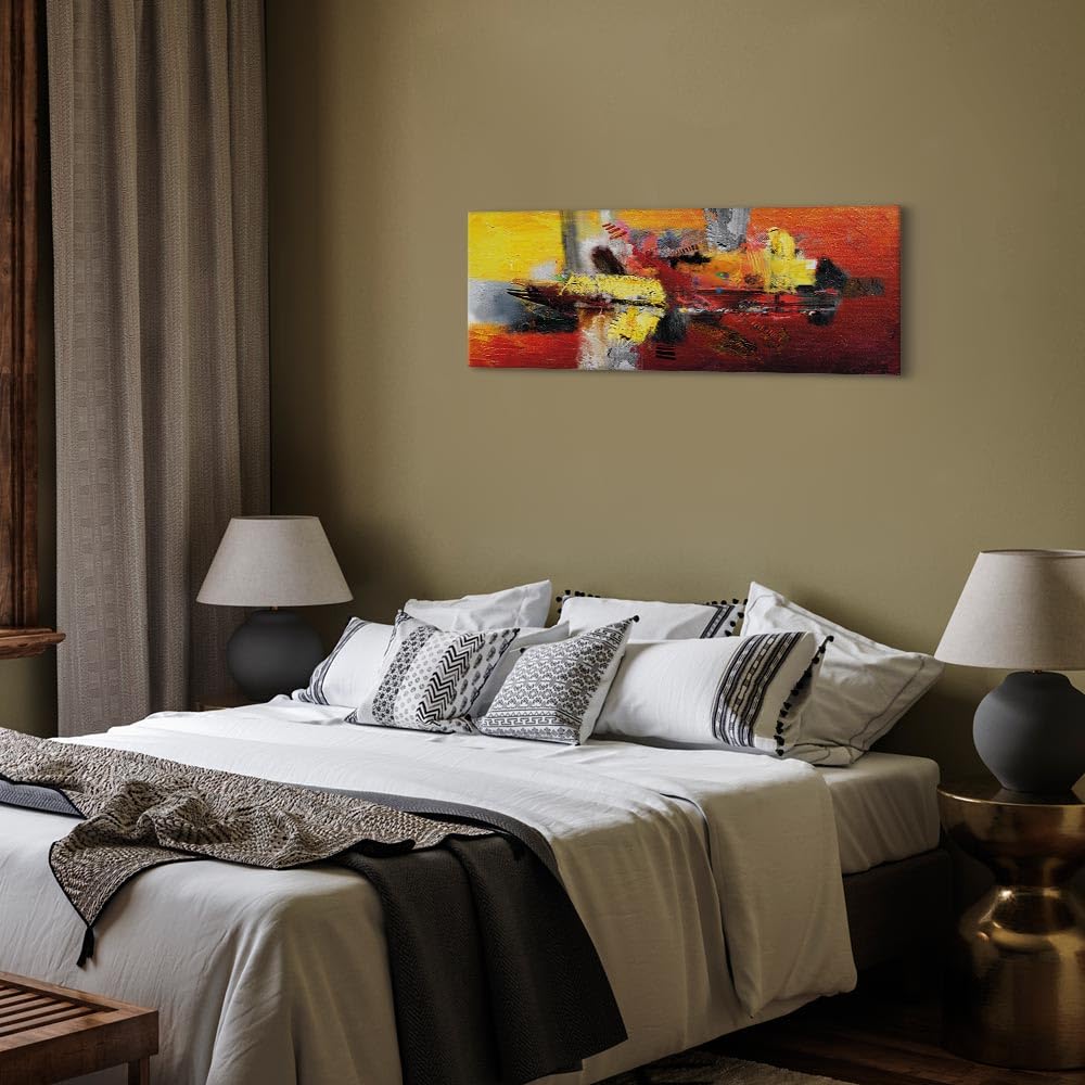 murando - Quadro Fonoassorbente Rosso 120x40 cm 1 Pezzo - Canvas - Quadri Acustici XXL Grandi - Pannelli Fonoassorbenti Decorativi - Decorazione da Parete Soggiorno - Astratti a-A-0360-b-a