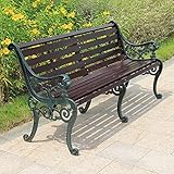 banco hierro y madera exterior 【Aspecto vintage】El banco de jardín tiene un diseño simple y atemporal que combina perfectamente con su entorno. En jardines, balcones y terrazas, este banco diseñado en colores sutiles es un verdadero atractivo.