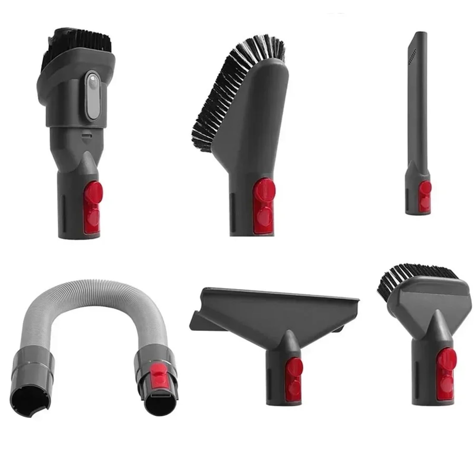 Compatible con V7 V8 V10 V11 V12 V15 G5, juego de cepillos multisuperficie 3 en 1, boquilla de succión plana con colchón y cabezales de cepillo suaves redondos (juego de 6 piezas)