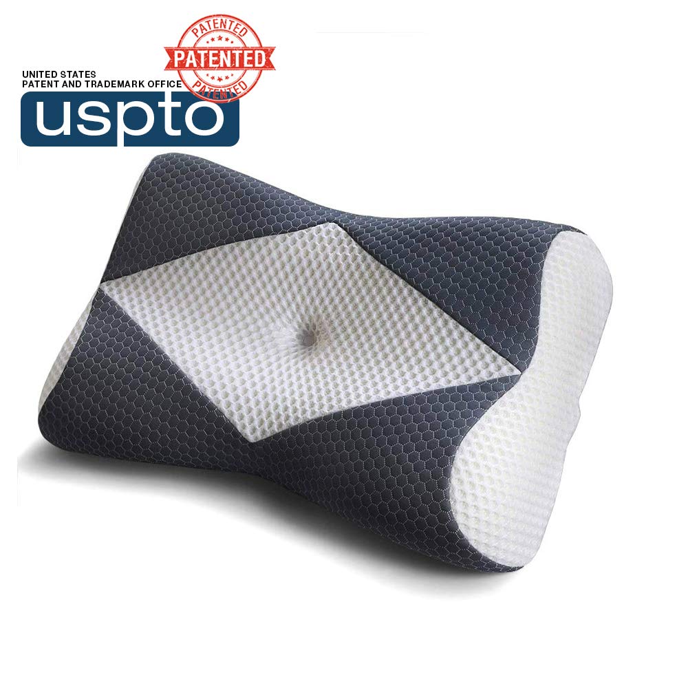 Mkicesky Memory Foam Pillow for Sleeping, Cervical Contour Orthopedic Pillow Relief Neck & Shoulder Pain