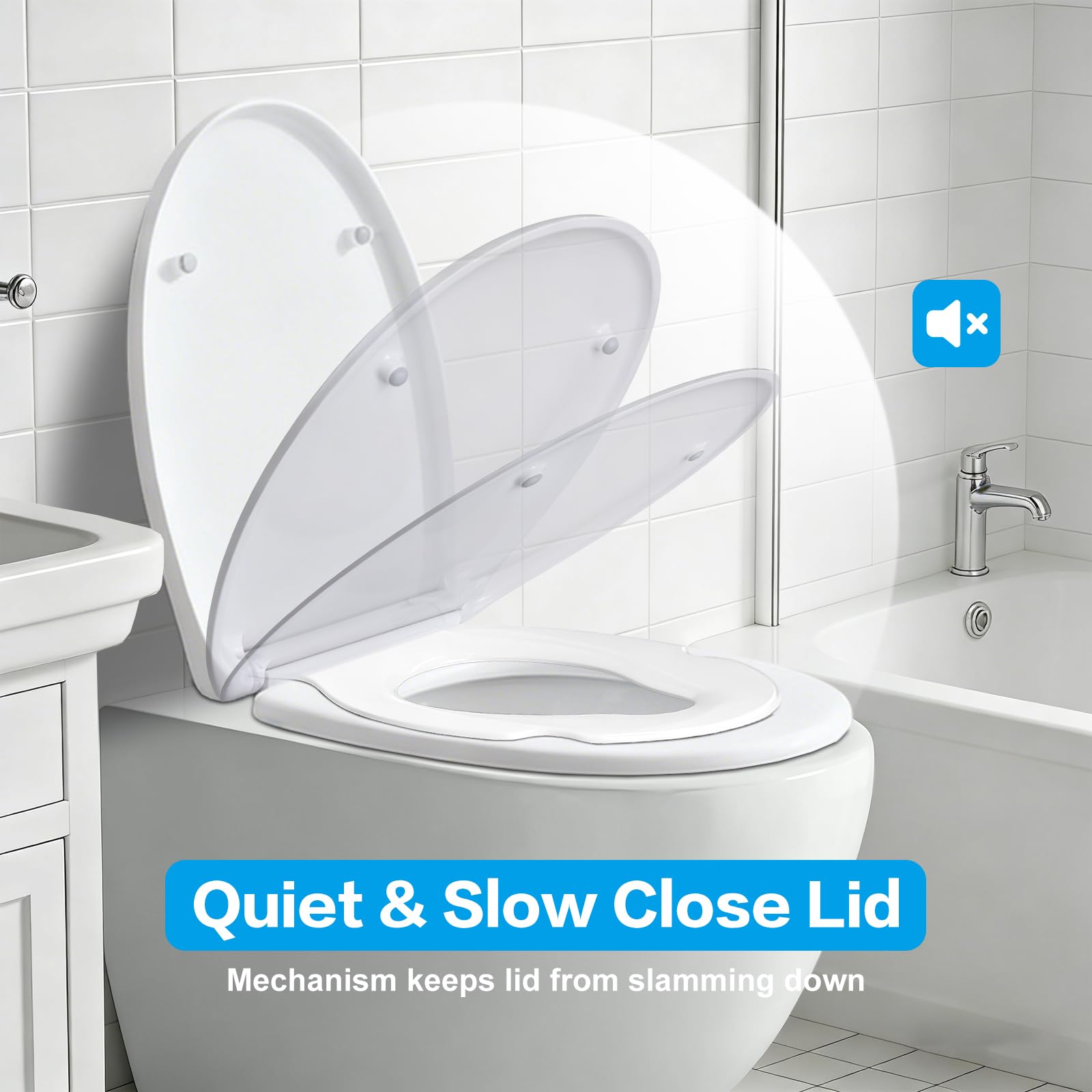 Toilettenbrille mit Kindersitz & Soft-Close – Klodeckel mit herausnehmbarem Kindereinsatz, Quick-Release & Antibakteriell – Robuster Toilettendeckel für Standard-WCs, inkl. Montageschablone