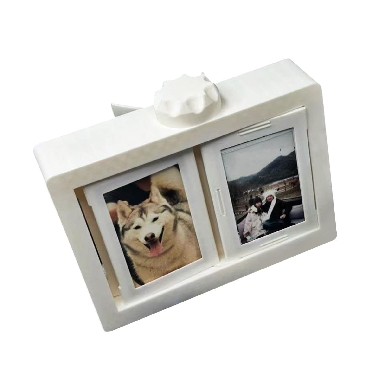 Rotatable Picture Album 2x3Inch Holds 12 Slots Desktop Shelf Display for Giving Twirling Photo Display