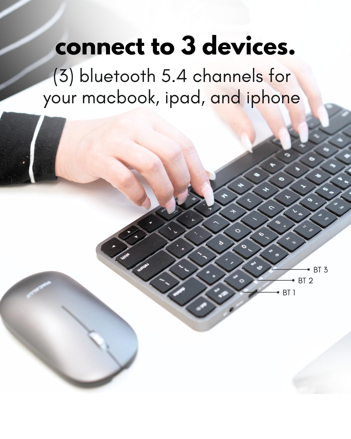 Macally Teclado e mouse sem fio Apple para Mac – modo duplo