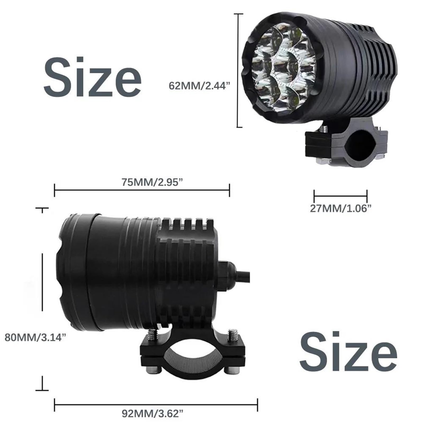 Reflektor motocyklowe Uniwersalne Reflektory Motocyklowe 12-80 V Wysokie/niskie/stroboskopowe Pomocnicze Dalekiego Zasięgu Przeciwmgielne(1PCS only Lamp)