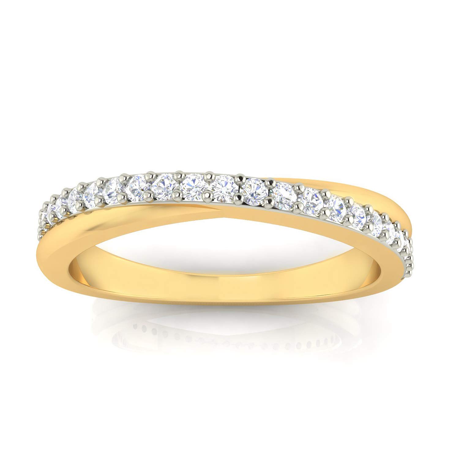 avsar 18k (750) Yellow Gold and Diamond Ring for Women-picture-25