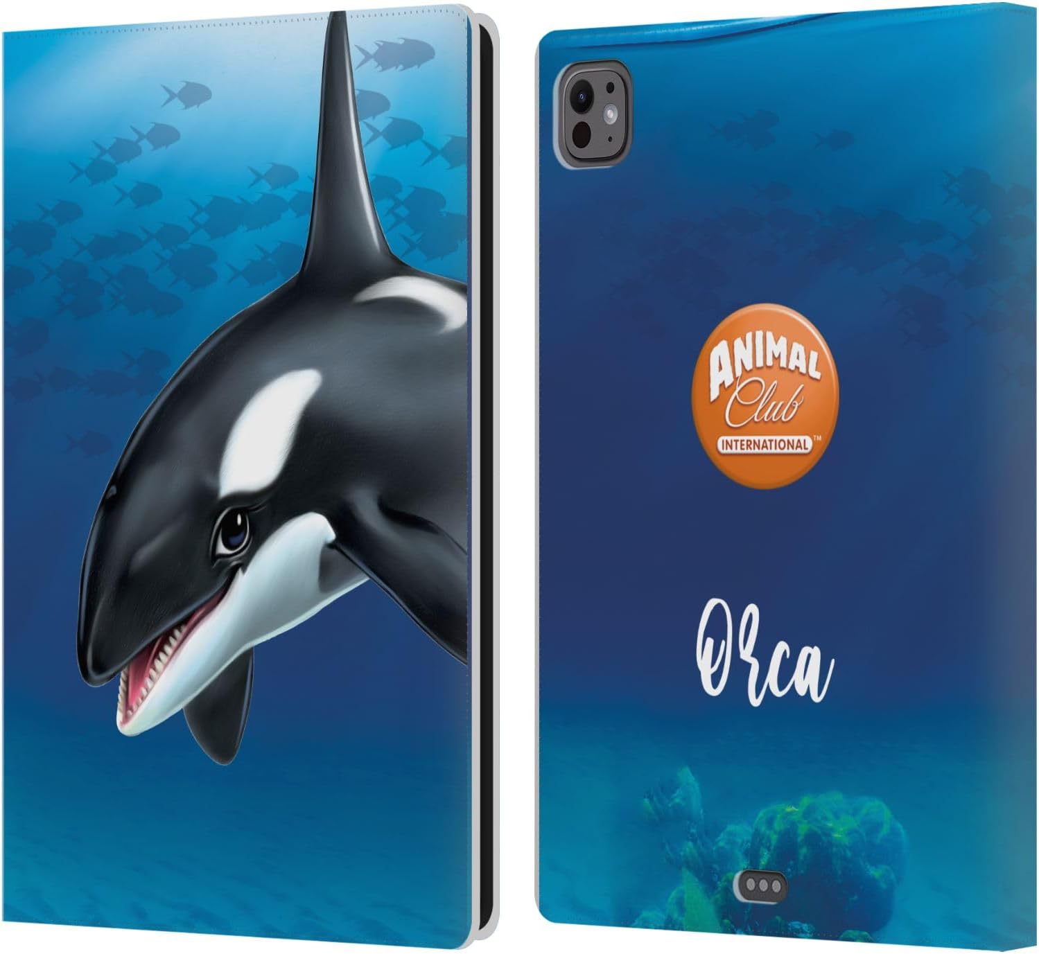 Head Case Designs Officially Licensed Animal Club International Dolphin Underwater Leather Wallet Case Compatible with Apple iPad Air 2 (2014)