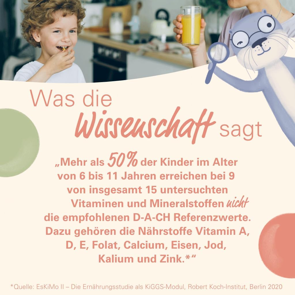 wowtamins Kids Complete - Vegane Multivitamin Gummies mit Omega 3 (30-Tage-Vorrat) - Vitamine für Kinder - Nahrungsergänzungsmittel für das Immunsystem mit Vitamin C, D3, B12, Zink & mehr