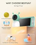 2K Boifun Baby Monitor WiFi, 360° Camera with Night Light & 5 Inch 3MP Display, Phone App Control & LCD Monitor, Auto Tracking, AI Motion & Sound Detection, 3000mAh Battery, 2-Way Audio