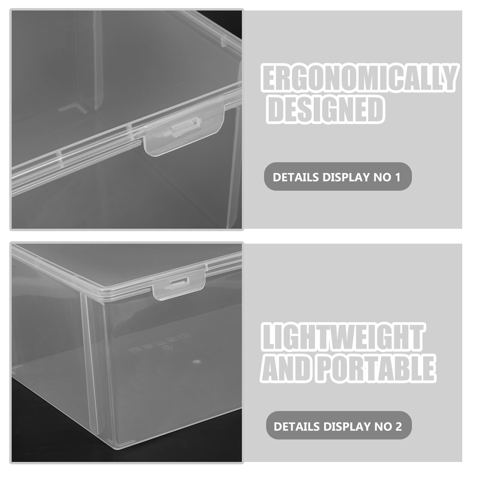 STOBAZA Scatola Portaoggetti Trasparente per CD e Dvd Grande Capacità, Contenitore Impilabile in Plastica Resistente Coperchio, Organizer per Archiviazione Desktop e Custodia per Supporti