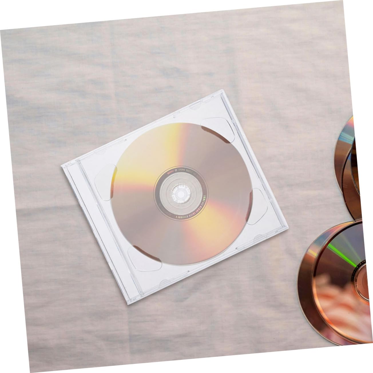 Raccoglitore CD in Polistirene, Custodia Trasparente per 10 Pezzi, Protegge Dai Graffi, Facile da Aprire e Chiudere, per Casa e Viaggio