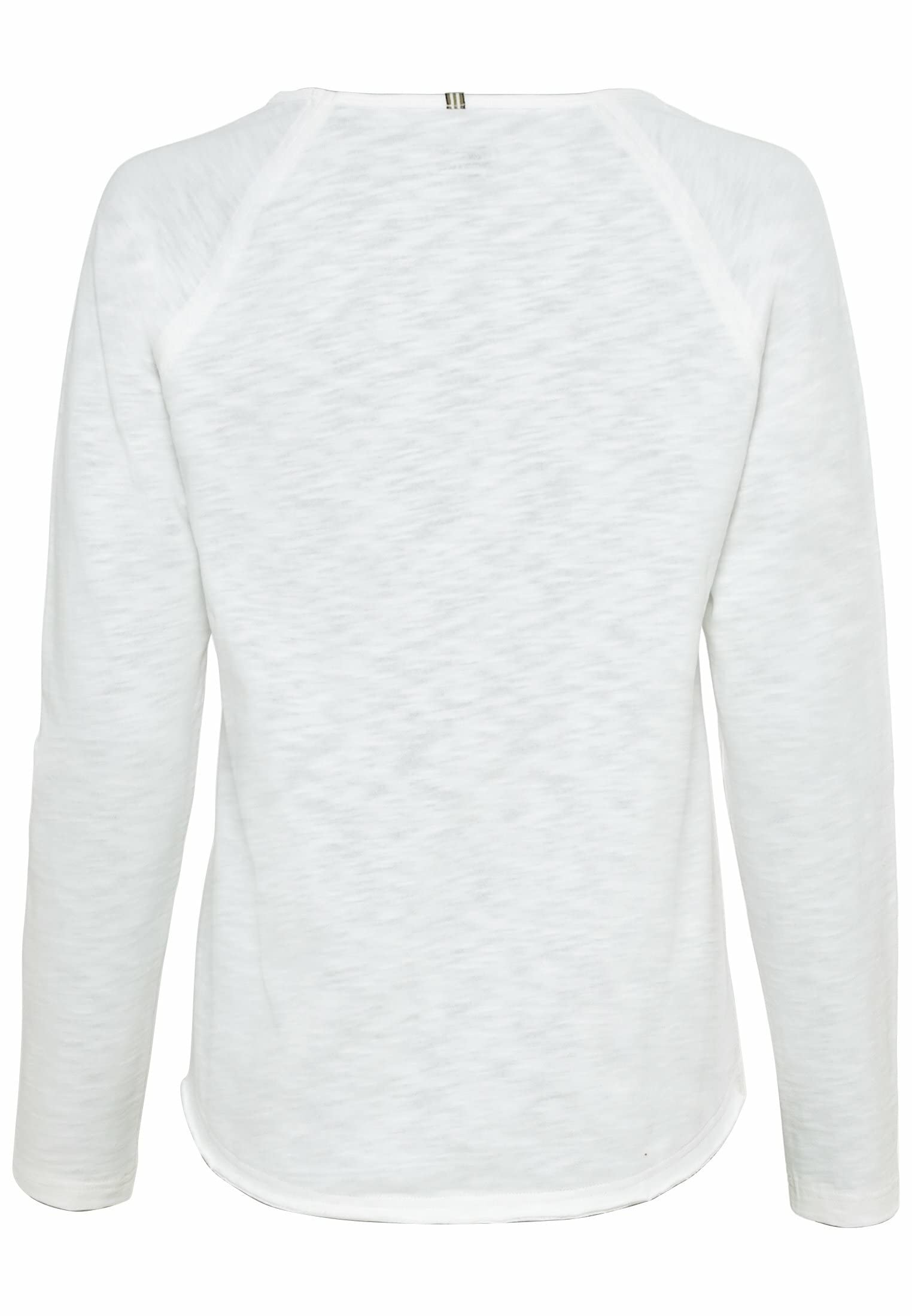 camel active Damen Basic Langarm T-Shirt mit Rundhalsausschnitt aus Reiner Baumwolle | atmungsaktives langarm Shirt leicht meliert mit Rundhalsausschnitt im Regular Fit