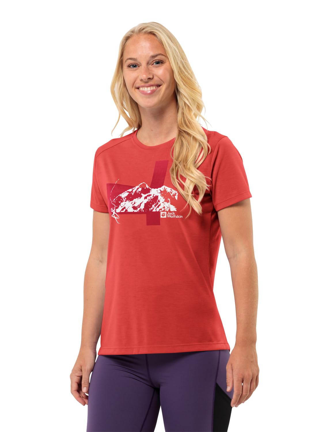 Jack Wolfskin Vonnan S/S Graphic T W Vibrant Red