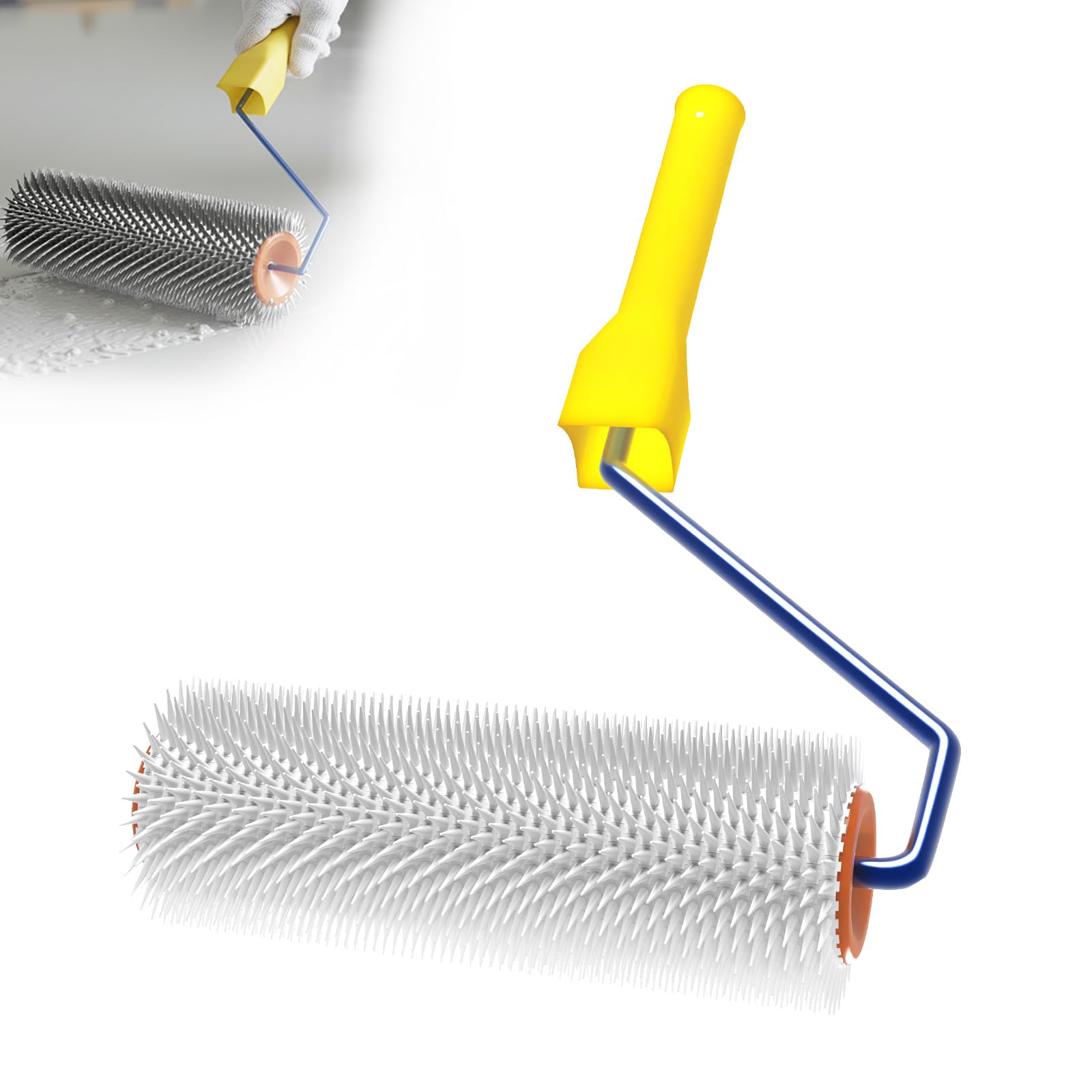 RegalEmpire 230mm Spiked Roller with 13mm Teeth, Epoxy Floor Leveling Construction Spiked Roller with Sleeve, Self Leveling Cement Tool (9 Inch) — image 1