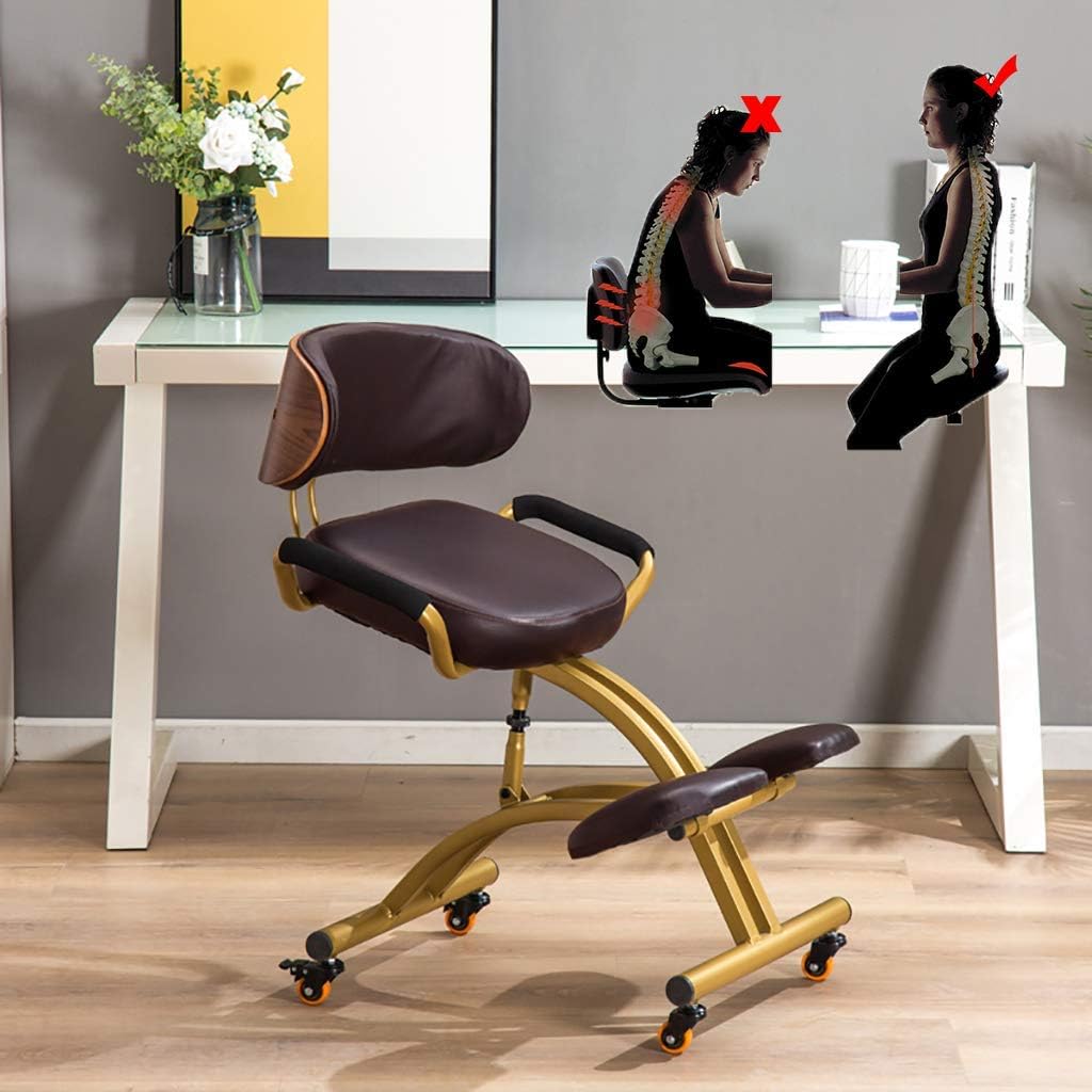 sedia inginocchiatoio ergonomica per ufficio con supporto per lo schienale