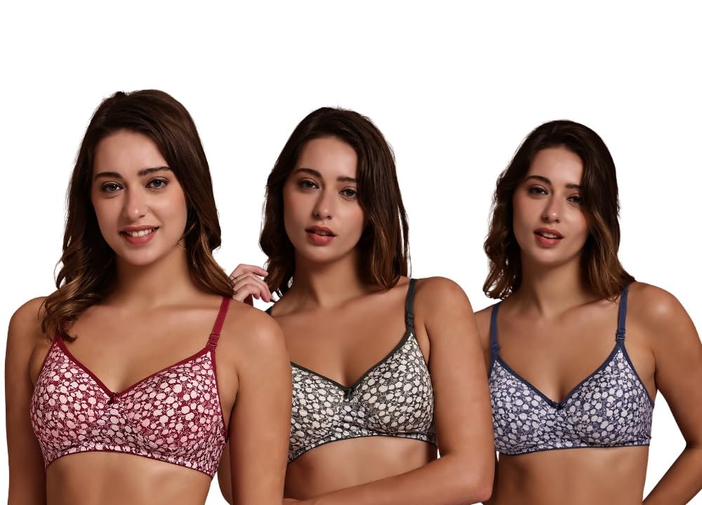 Imsa Moda Women’s Padded Full Coverage Bra | Polycotton 4-Way Lycra Fabric | Comfortable for everyday wear (Pack of 3) Imsa Moda Women’s Padded Full Coverage Bra | Polycotton 4-Way Lycra Fabric | Comfortable for everyday wear (Pack of 3)