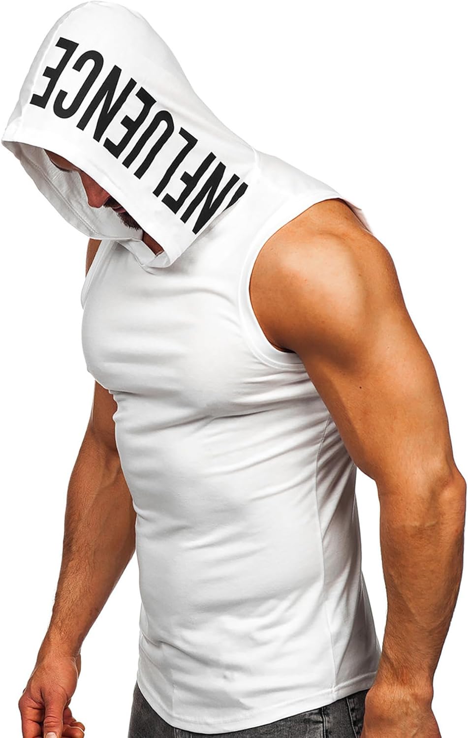 FLYFIREFLY Men's 2 Pack Workout Hooded Tank Tops Bodybuilding Athletic Sleeveless Muscle Cut Off T Shirt Gym Hoodies - Image 2