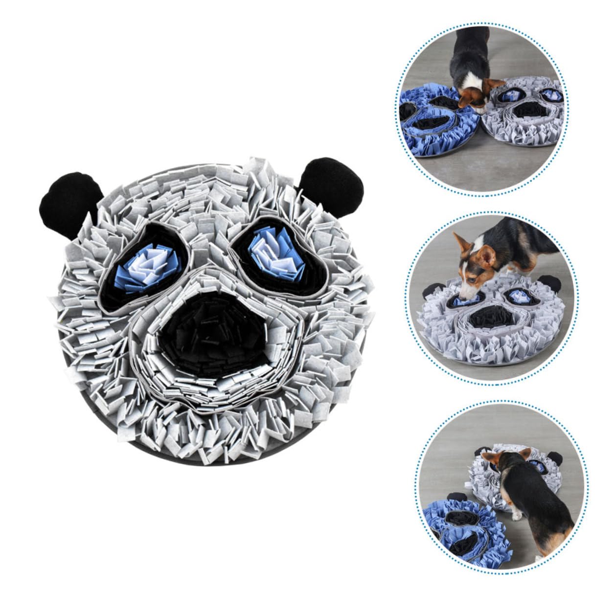 Homoyoyo Niedliche Panda Schnüffelmatte Haustier Futtersuchmatte aus Filz rutschfeste Futtermatte für Hunde und Welpen Waschbar Interaktives Hundeaccessoire für Futtertraining