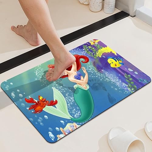 Miniatura 4 de Tapete de baño de tierra de diatomeas, tapete antideslizante de secado rápido con diseño de peces de belleza, súper absorbente, tapete de baño