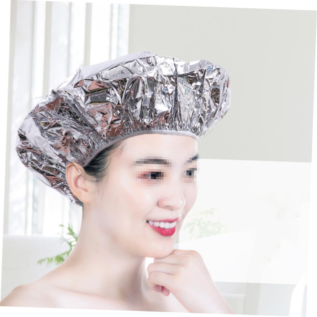 20pcs Aluminum Foil Hair Caps for Hair Styling and Treatment Heat Insulation Elastic Hairdressing Caps for Salon and Home Use Silver