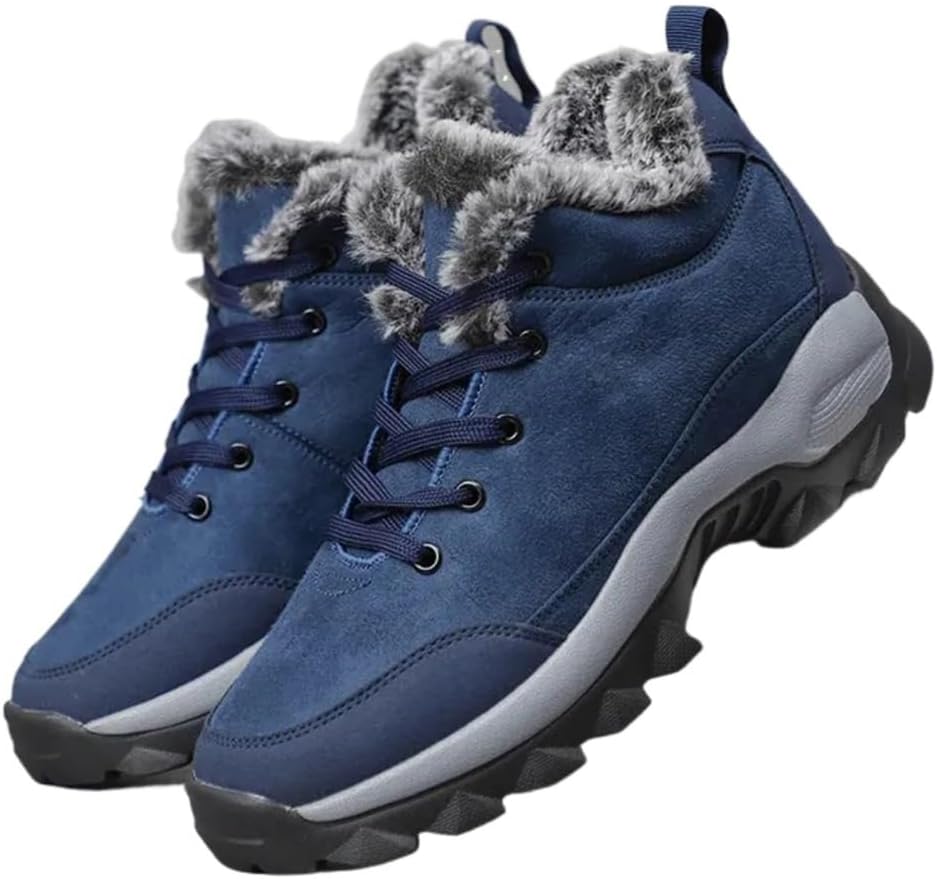 Men Snow Outdoor Shoes Thick Sole Sneakers for Men Winter Shoes Keep Warm Fluff Mens(42 Code)