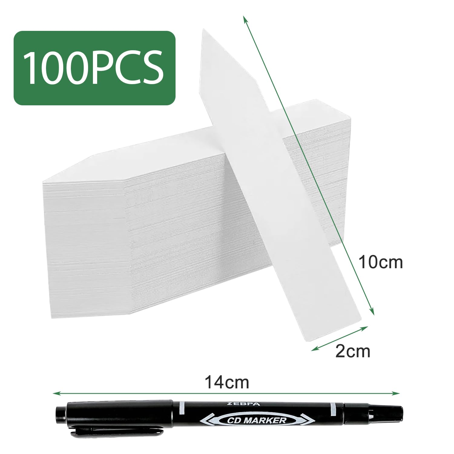 Plastic Plant Tags,100 Plant Tags and Labels,White Plant Name Labels,Suitable for Outdoor Use,for Seeds,Seedlings,Vegetables, Flowers,Potted Plants (with Pen) — view 7