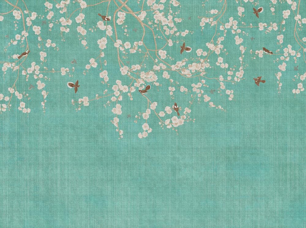 Papier peint intissé fleurs bleues Livingwalls masquage défauts