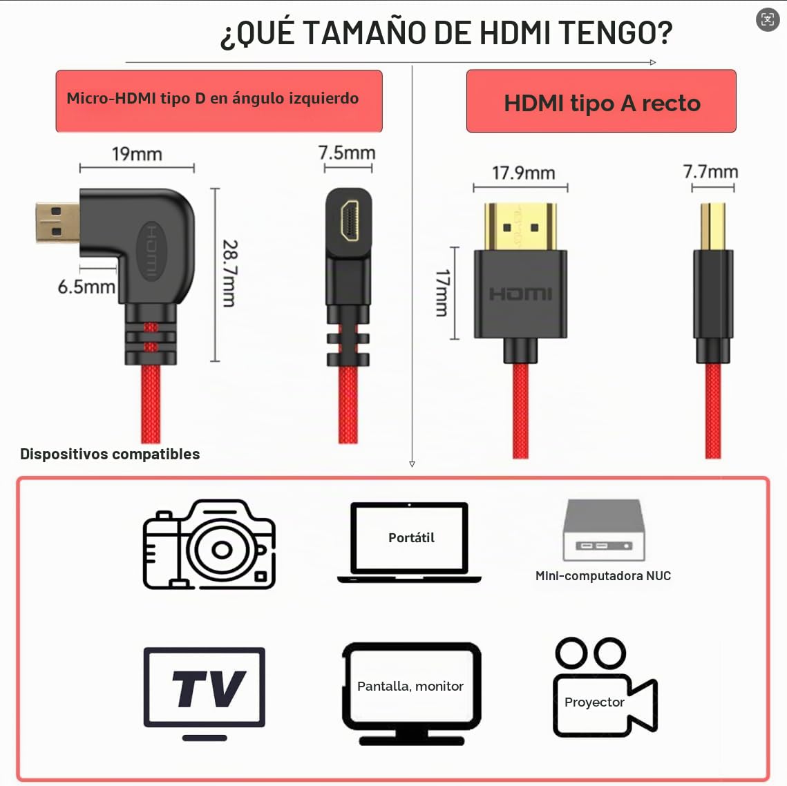 HangTon Cable micro HDMI 4K 8K Ultra HD para cámara Sony A6700 A7C Canon EOS R5 R7 GH4 X-T30II Z50 Cámara ATOMOS Ninja V Portkeys Monitor, tipo A D HDMI2.1 naranja trenzado en espiral 30 cm