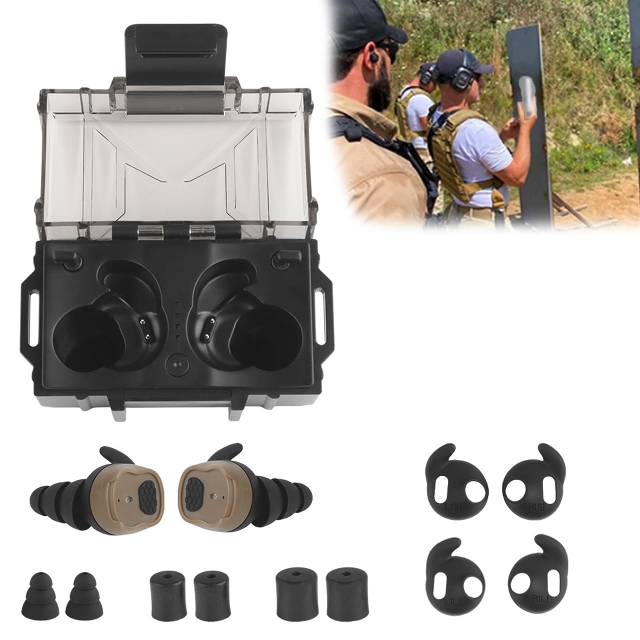 Tapones Bluetooth BT5.3 Military Electronic Noise Reduction Protección Auditiva Tapón para El Tiro Al Blanco Caza