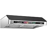 30 Inch Under Cabinet Range Hood with Voice/Gesture/Touch Control, 900 CFM Kitchen Hood Vent with 4-Speed Exhaust Fan, Memory Mode, Adjustable Lights, Baffle Filters