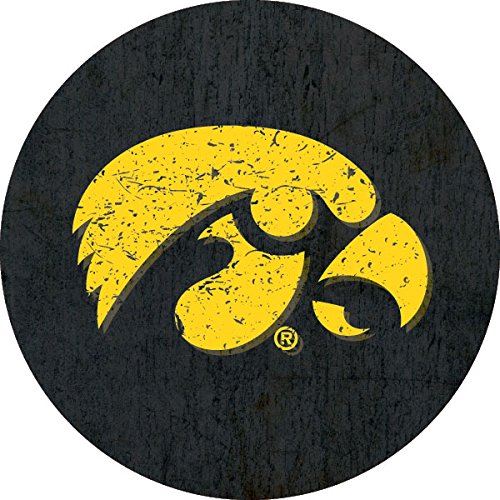 Iowa Hawkeyes Distressed Wood Grain 4 Inch Round Magnet Officially Licensed Collegiate Product