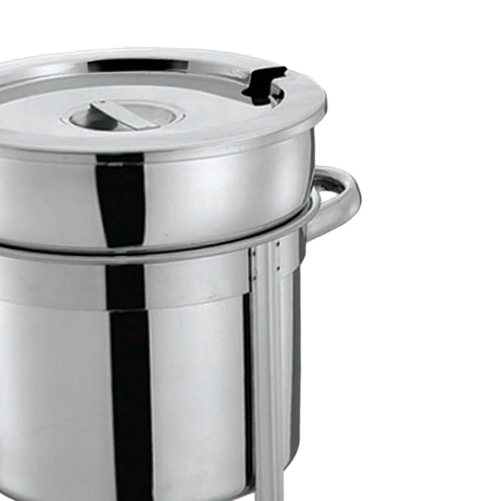 Scaldavivande in acciaio inox con coperchio e ciotole per salse, per catering e sala da pranzo