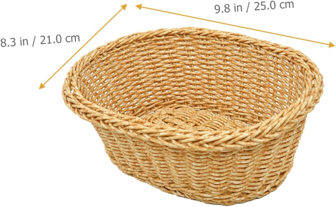 3pcs Snack Storage Basket harvest basket bread serving basket rustic bread basket round wicker restaurant wicker fruit basket rattan basket straight hair pp re-usable