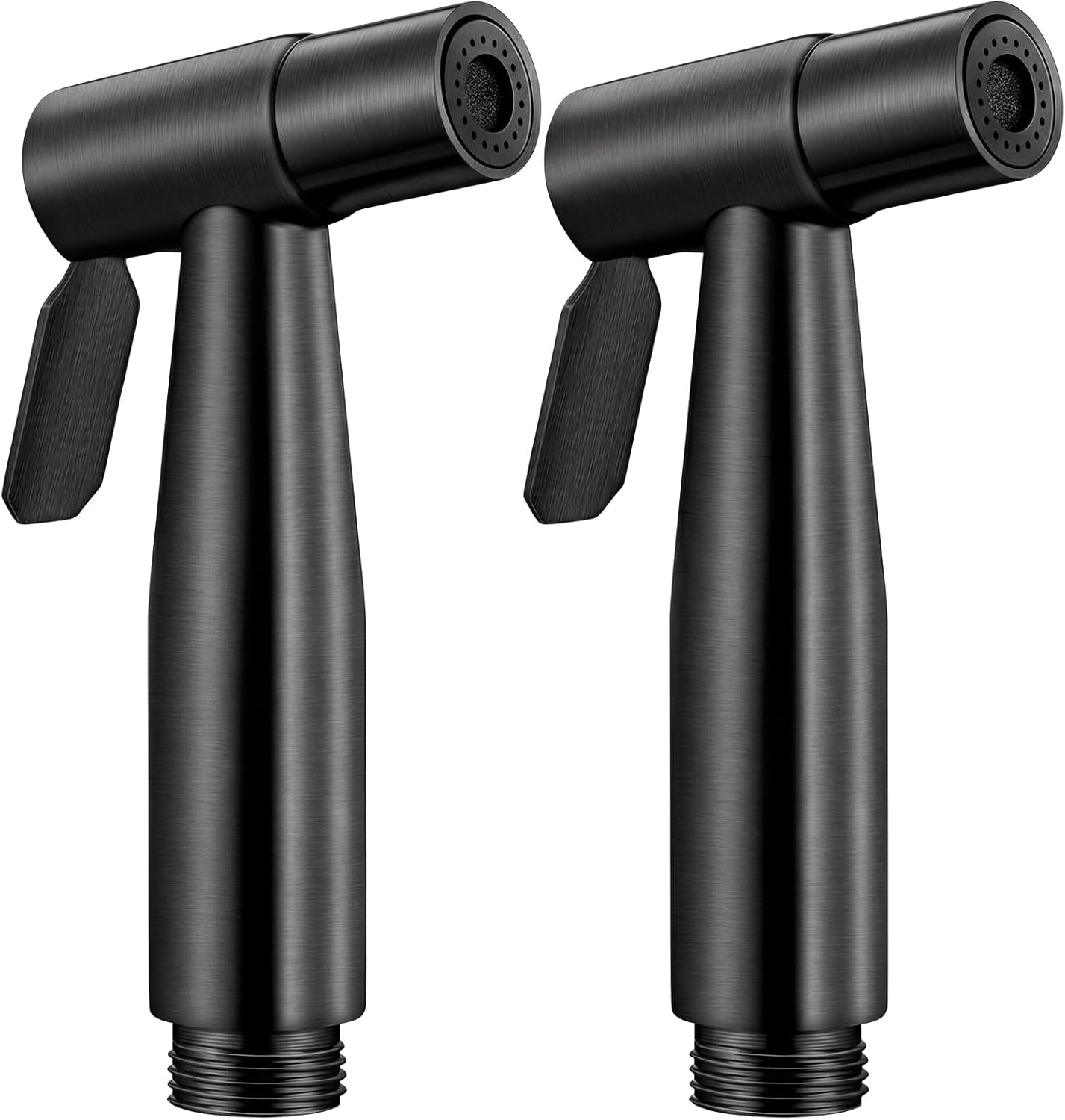 Mudder 2 Pieces Bidet Sprayer Head Stainless Steel Bidet Attachment for Toilet Handheld Cloth Bathroom Diaper Sprayer for Kitchen Adjustable Water Pressure Control (Black)