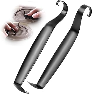 Keramik-Töpfer-Set, Spatel, vielseitig und effizient, doppeltes Ende, geschliffen, Karbonstahl, Werkzeug zum Schneiden und Glätten von Ton, Töpferei, 1 Stück, schwarz für Töpfer und Amateure