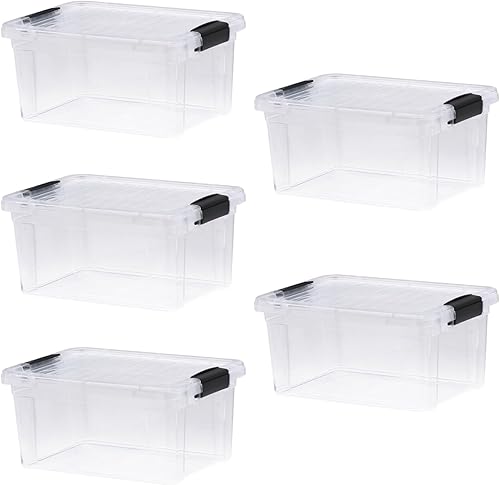 Miniatura 56 de Superio Cajas de almacenamiento transparentes con tapas, contenedores de plástico de 2.5 cuartos de galón para organizar, cajas apilables, sin BPA,