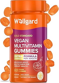Sponsored Ad – Vegan Multivitamin Gummies by Wellgard - Chewable Multivitamins Adults, 60 Vitamin Gummies, Orange Flavour (Adult Gummies)