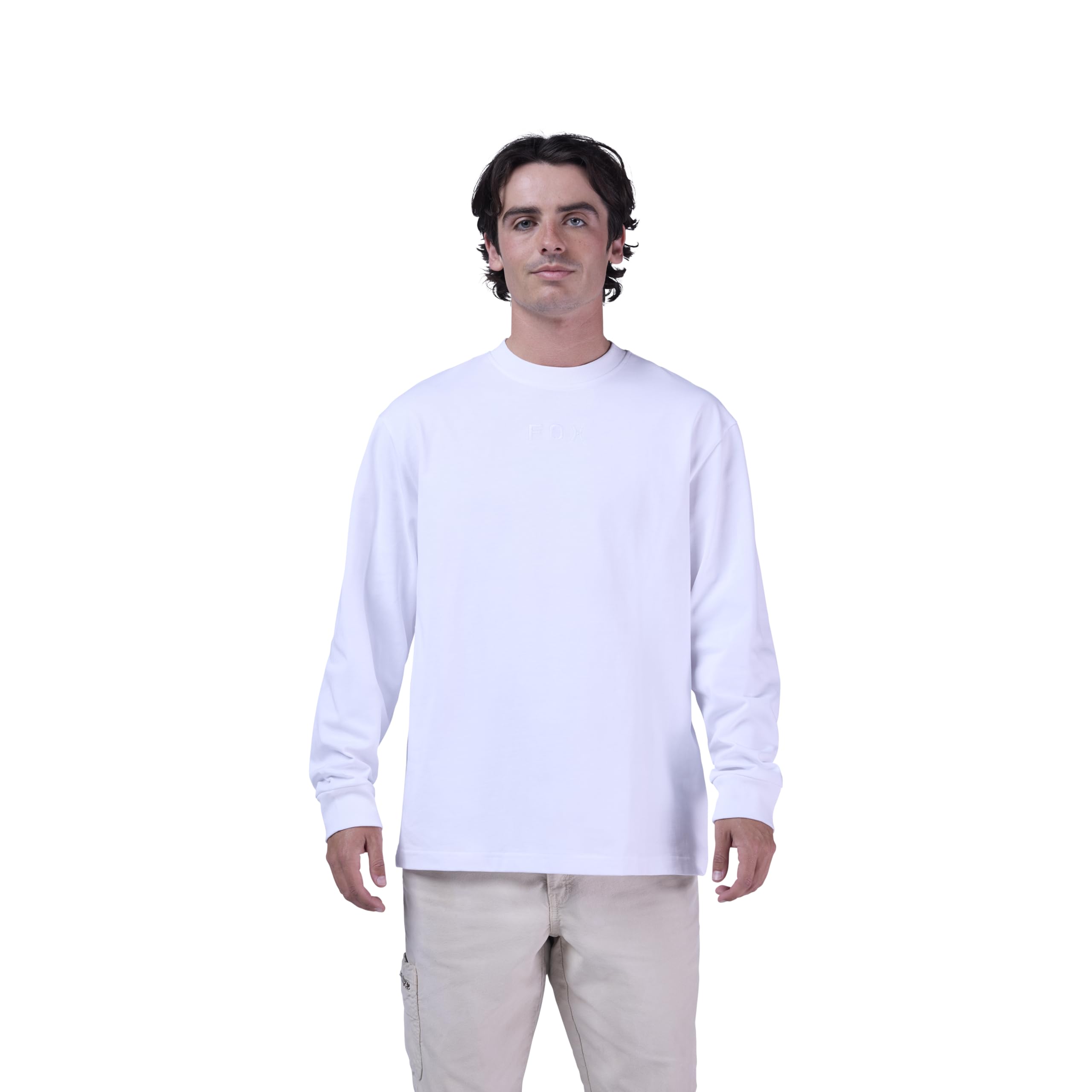 T-Shirt Manches Longues Fox Wordmark Blanc Coupe Ample Taille S - 5