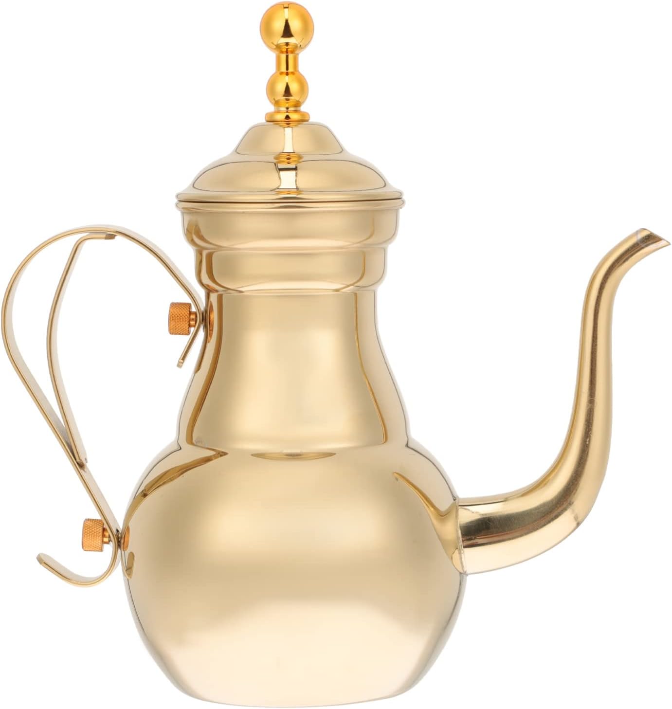 Hemoton Stainless Steel Coffee Pot with Long Narrow Spout Ergonomic Handle Decorative Metal Carafe 9.05X4.72X9.64 Inch for Home Kitchen Office Brewing