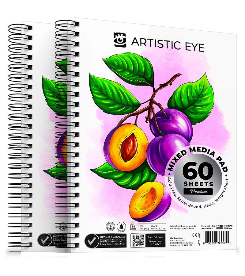 Artistic Eye Premium Mixed Media Sketchbooks: Pack of 2 (120 Shee...