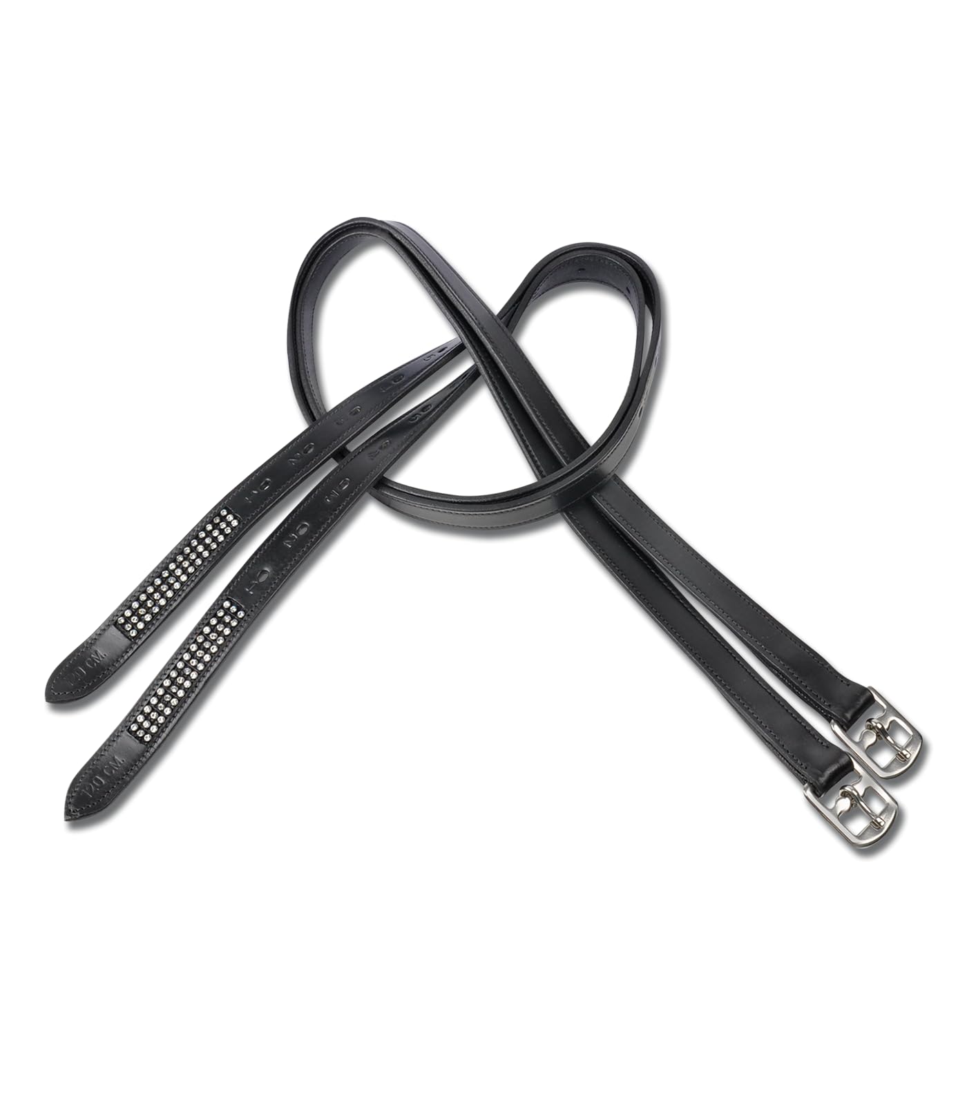Waldhausen Star Steigbügelriemen mit Strass, Schwarz, 120 cm